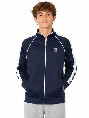 TYR Youth Large Navy Full Zip Track Jacket